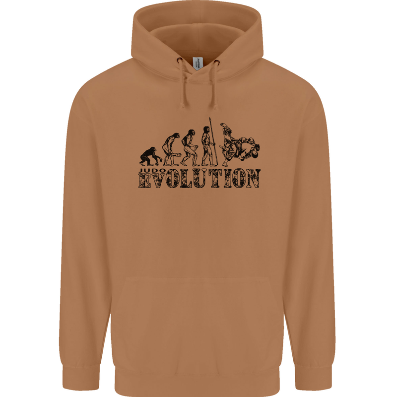 Evolution of Judo MMA Martial Arts Funny Mens 80% Cotton Hoodie Caramel Latte