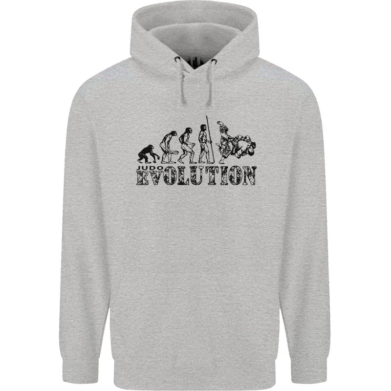 Evolution of Judo MMA Martial Arts Funny Mens 80% Cotton Hoodie Sports Grey