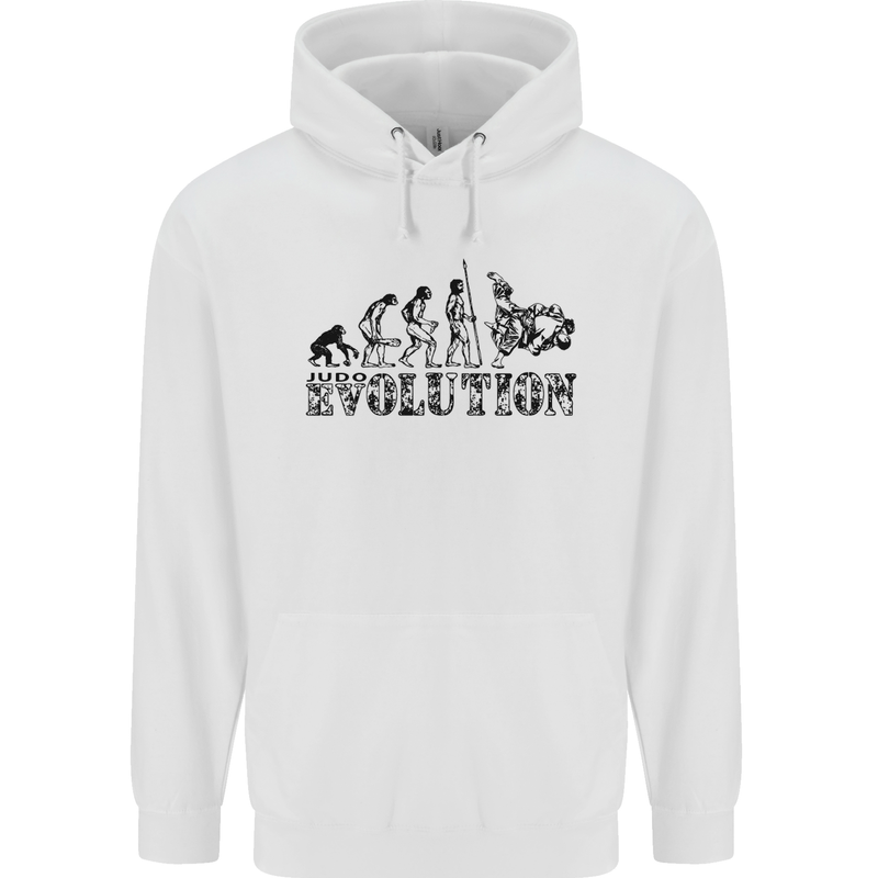 Evolution of Judo MMA Martial Arts Funny Mens 80% Cotton Hoodie White