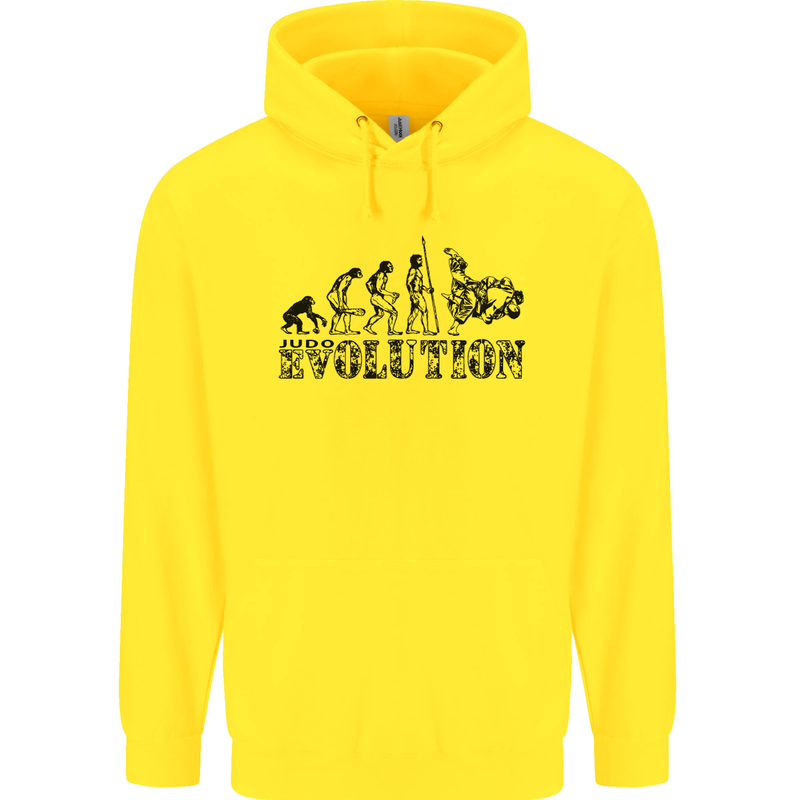 Evolution of Judo MMA Martial Arts Funny Mens 80% Cotton Hoodie Yellow