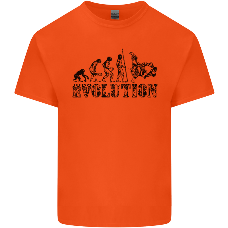 Evolution of Judo MMA Martial Arts Funny Mens Cotton T-Shirt Tee Top Orange