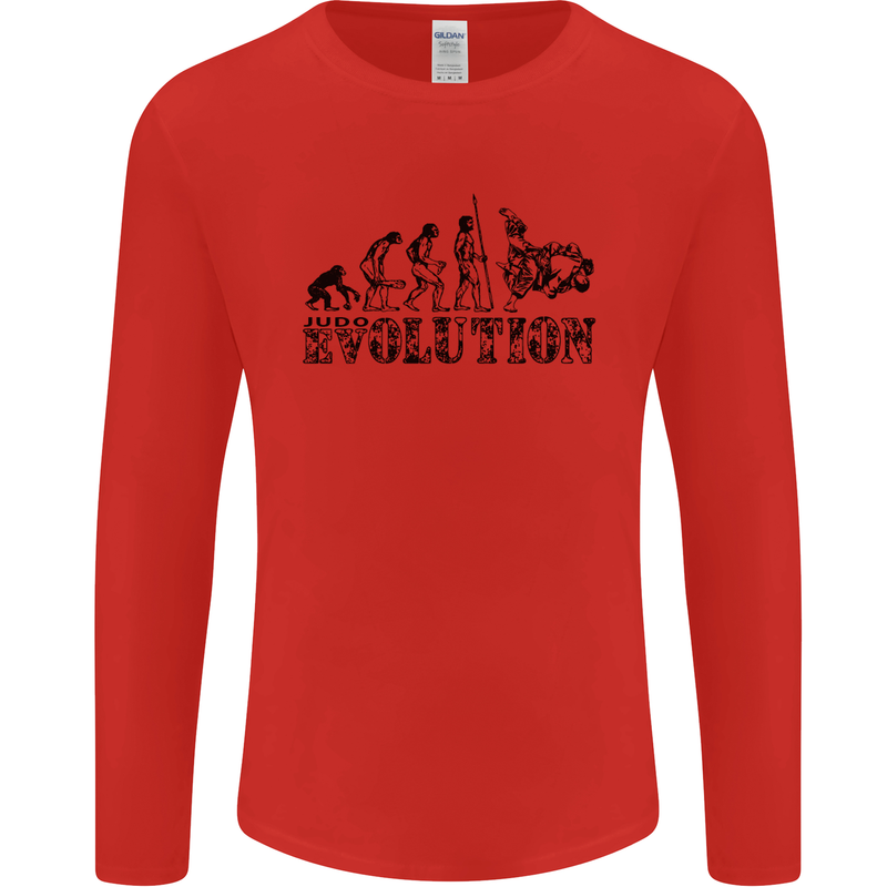 Evolution of Judo MMA Martial Arts Funny Mens Long Sleeve T-Shirt Red