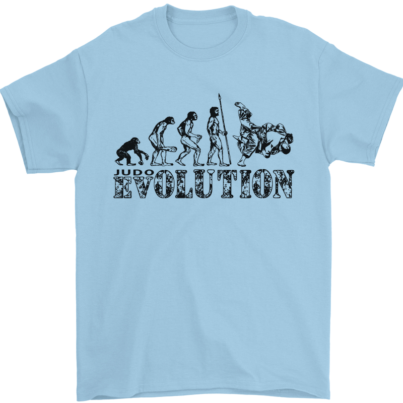 Evolution of Judo MMA Martial Arts Funny Mens T-Shirt Cotton Gildan Light Blue