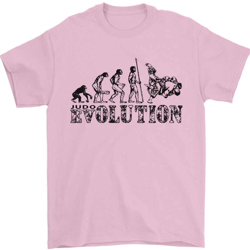 Evolution of Judo MMA Martial Arts Funny Mens T-Shirt Cotton Gildan Light Pink