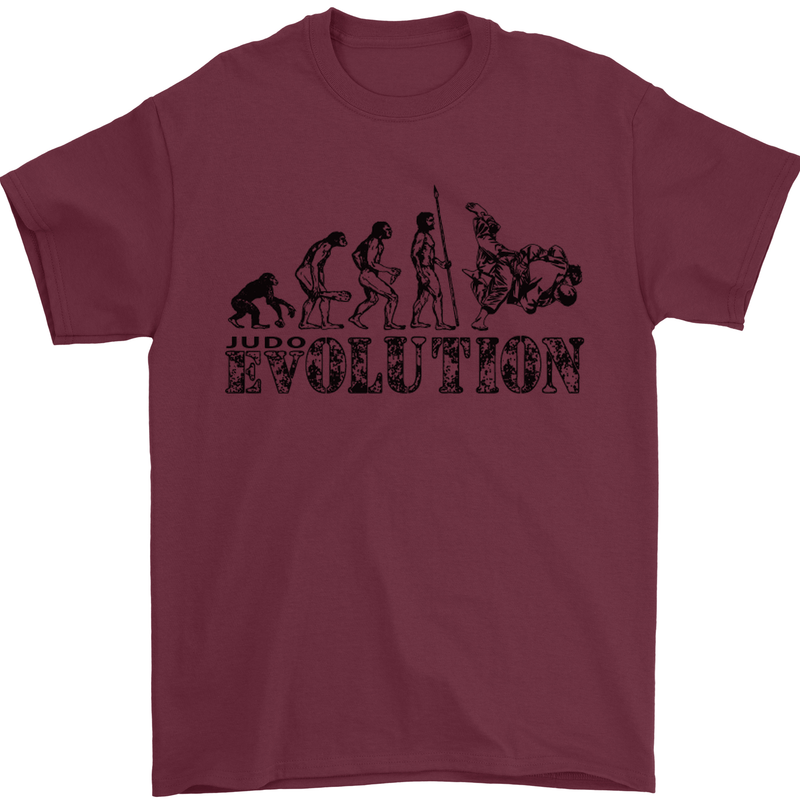 Evolution of Judo MMA Martial Arts Funny Mens T-Shirt Cotton Gildan Maroon