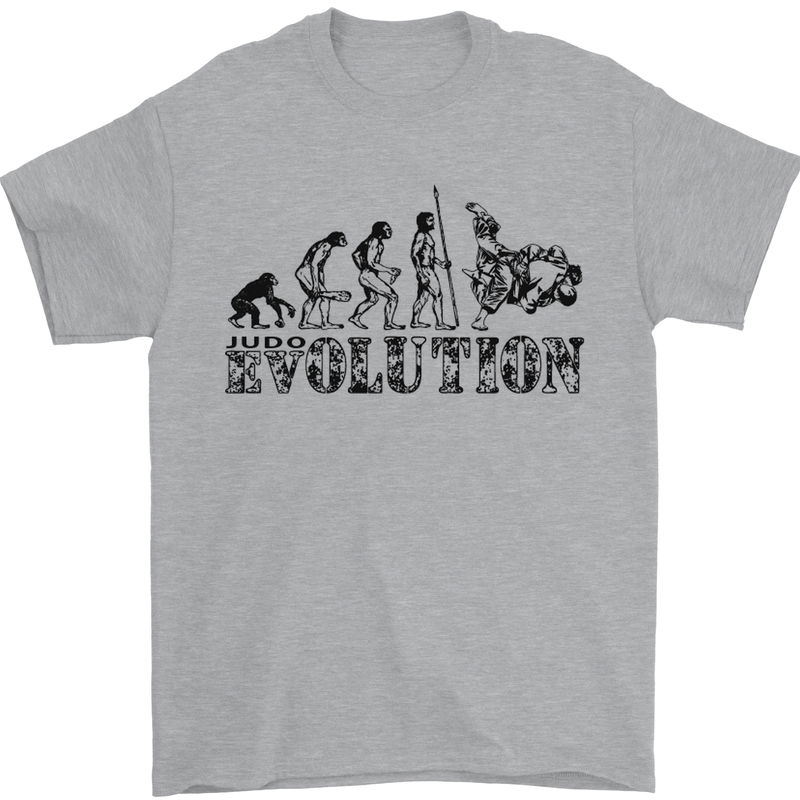 Evolution of Judo MMA Martial Arts Funny Mens T-Shirt Cotton Gildan Sports Grey