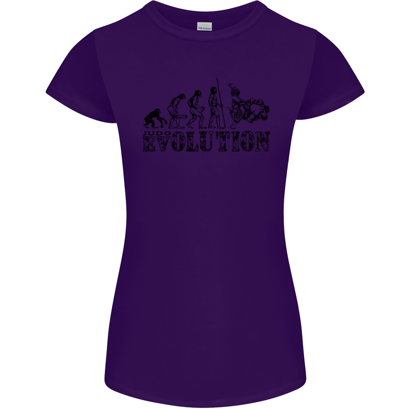 Evolution of Judo MMA Martial Arts Funny Womens Petite Cut T-Shirt Purple