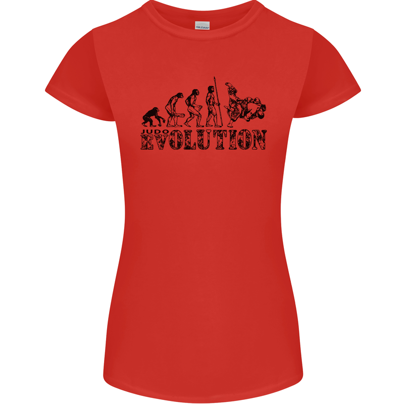 Evolution of Judo MMA Martial Arts Funny Womens Petite Cut T-Shirt Red