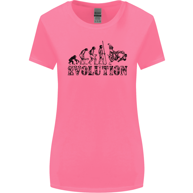 Evolution of Judo MMA Martial Arts Funny Womens Wider Cut T-Shirt Azalea