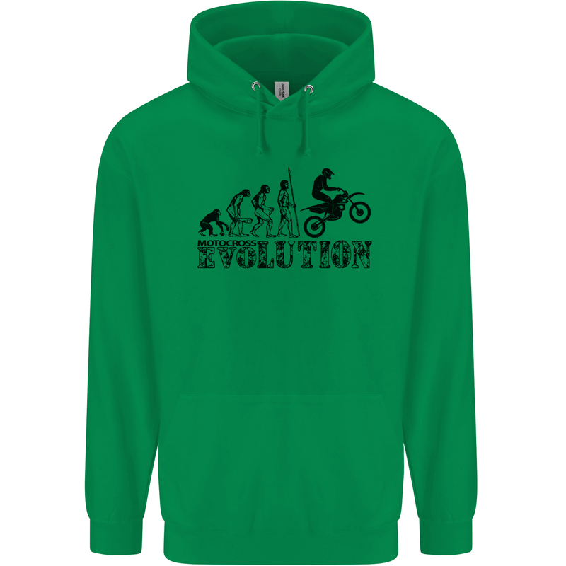 Evolution of Motorcycle Motorbike Biker Childrens Kids Hoodie Irish Green
