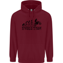 Evolution of Motorcycle Motorbike Biker Childrens Kids Hoodie Maroon