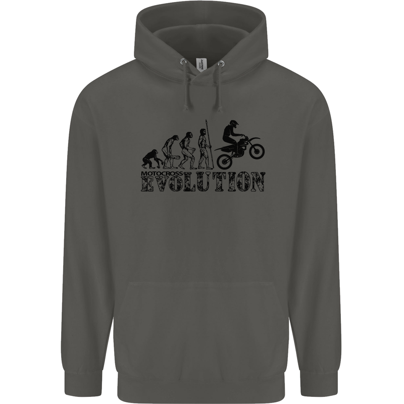Evolution of Motorcycle Motorbike Biker Childrens Kids Hoodie Storm Grey