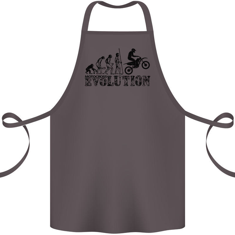 Evolution of Motorcycle Motorbike Biker Cotton Apron 100% Organic Dark Grey