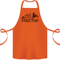 Evolution of Motorcycle Motorbike Biker Cotton Apron 100% Organic Orange