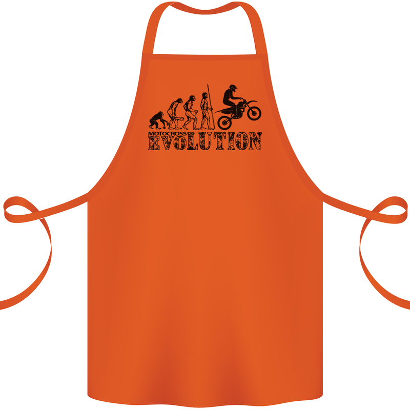 Evolution of Motorcycle Motorbike Biker Cotton Apron 100% Organic Orange
