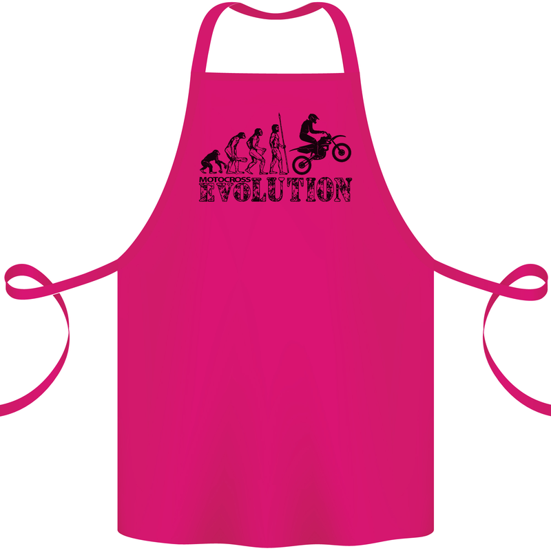 Evolution of Motorcycle Motorbike Biker Cotton Apron 100% Organic Pink
