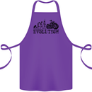 Evolution of Motorcycle Motorbike Biker Cotton Apron 100% Organic Purple
