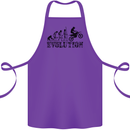 Evolution of Motorcycle Motorbike Biker Cotton Apron 100% Organic Purple
