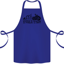 Evolution of Motorcycle Motorbike Biker Cotton Apron 100% Organic Royal Blue
