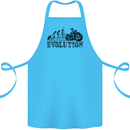 Evolution of Motorcycle Motorbike Biker Cotton Apron 100% Organic Turquoise