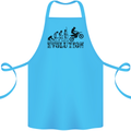 Evolution of Motorcycle Motorbike Biker Cotton Apron 100% Organic Turquoise