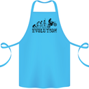 Evolution of Motorcycle Motorbike Biker Cotton Apron 100% Organic Turquoise