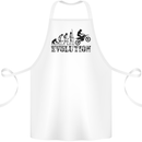 Evolution of Motorcycle Motorbike Biker Cotton Apron 100% Organic White
