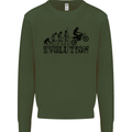Evolution of Motorcycle Motorbike Biker Kids Sweatshirt Jumper Forest Green