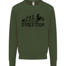Evolution of Motorcycle Motorbike Biker Kids Sweatshirt Jumper Forest Green