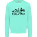 Evolution of Motorcycle Motorbike Biker Kids Sweatshirt Jumper Peppermint