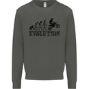 Evolution of Motorcycle Motorbike Biker Kids Sweatshirt Jumper Storm Grey