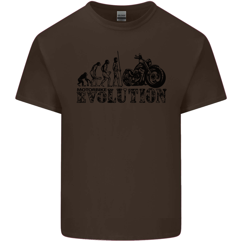 Evolution of Motorcycle Motorbike Biker Kids T-Shirt Childrens Chocolate
