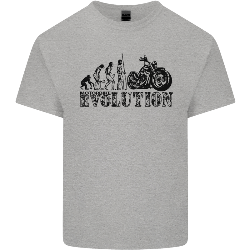 Evolution of Motorcycle Motorbike Biker Kids T-Shirt Childrens Sports Grey