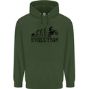 Evolution of Motorcycle Motorbike Biker Mens 80% Cotton Hoodie Forest Green