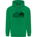 Evolution of Motorcycle Motorbike Biker Mens 80% Cotton Hoodie Irish Green