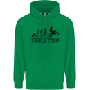 Evolution of Motorcycle Motorbike Biker Mens 80% Cotton Hoodie Irish Green