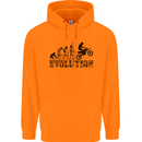 Evolution of Motorcycle Motorbike Biker Mens 80% Cotton Hoodie Orange