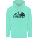 Evolution of Motorcycle Motorbike Biker Mens 80% Cotton Hoodie Peppermint