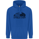 Evolution of Motorcycle Motorbike Biker Mens 80% Cotton Hoodie Royal Blue