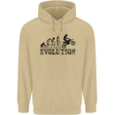 Evolution of Motorcycle Motorbike Biker Mens 80% Cotton Hoodie Sand