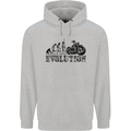 Evolution of Motorcycle Motorbike Biker Mens 80% Cotton Hoodie Sports Grey