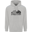 Evolution of Motorcycle Motorbike Biker Mens 80% Cotton Hoodie Sports Grey