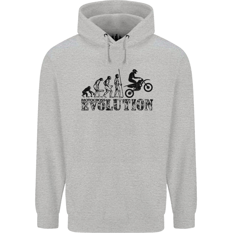 Evolution of Motorcycle Motorbike Biker Mens 80% Cotton Hoodie Sports Grey