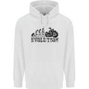 Evolution of Motorcycle Motorbike Biker Mens 80% Cotton Hoodie White