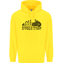 Evolution of Motorcycle Motorbike Biker Mens 80% Cotton Hoodie Yellow