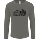 Evolution of Motorcycle Motorbike Biker Mens Long Sleeve T-Shirt Charcoal