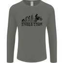 Evolution of Motorcycle Motorbike Biker Mens Long Sleeve T-Shirt Charcoal