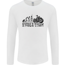 Evolution of Motorcycle Motorbike Biker Mens Long Sleeve T-Shirt White