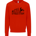 Evolution of Motorcycle Motorbike Biker Mens Sweatshirt Jumper Bright Red