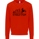 Evolution of Motorcycle Motorbike Biker Mens Sweatshirt Jumper Bright Red